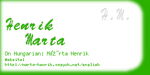 henrik marta business card